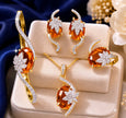 4 Piece Sparkling Leaf American Diamond Jewelry Set / Ruchi 
