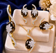 4 Piece Sparkling Leaf American Diamond Jewelry Set / Ruchi 