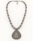 Traditional Ganesha Teardrop Alloy Pendant Necklace / Ruchi