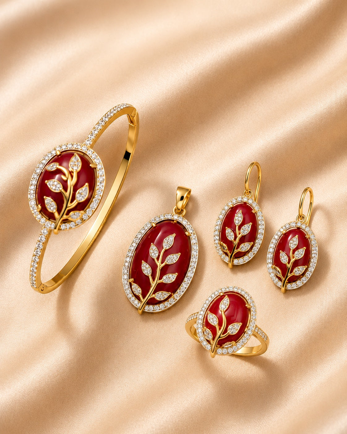 Minimalistic Gold-Plated Alloy 4-Piece Jewelry Set / Ruchi