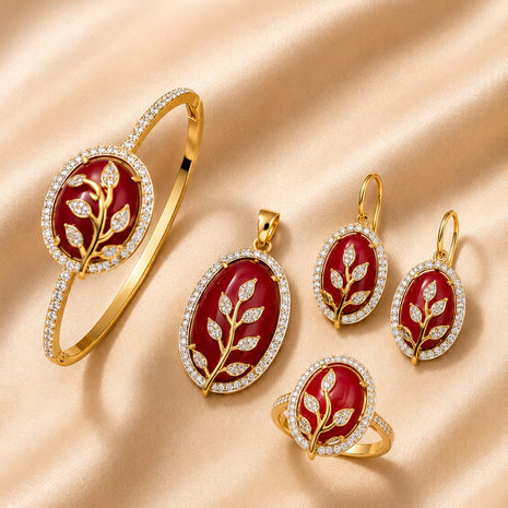 Minimalistic Gold-Plated Alloy 4-Piece Jewelry Set / Ruchi