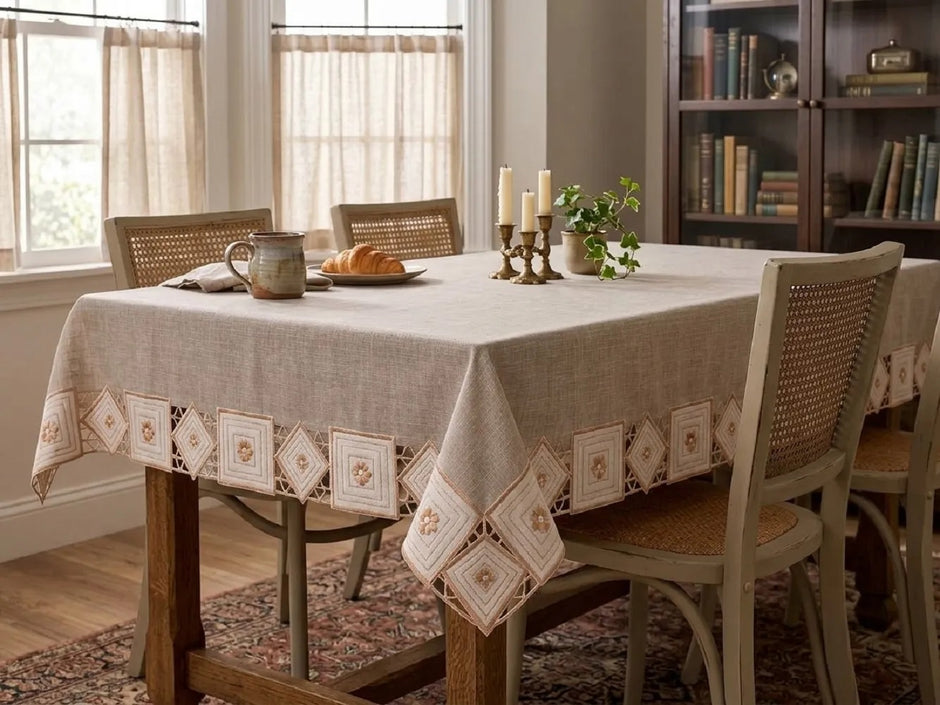 Boho Style Fabric Dining Table Cloth / Ruchi