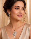 Artistic Design Cubic Zirconia Earring And Necklace Set / Ruchi