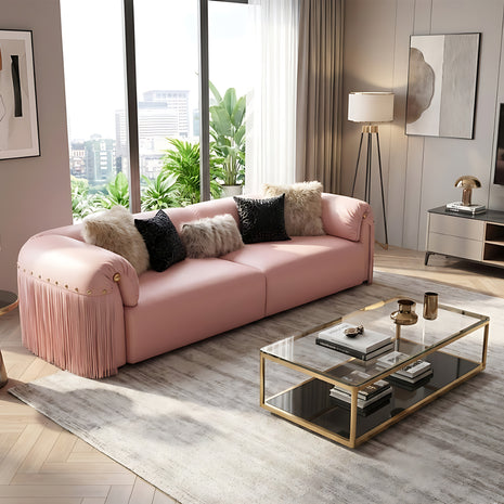 Italian Style Leather Sofa / Ruchi