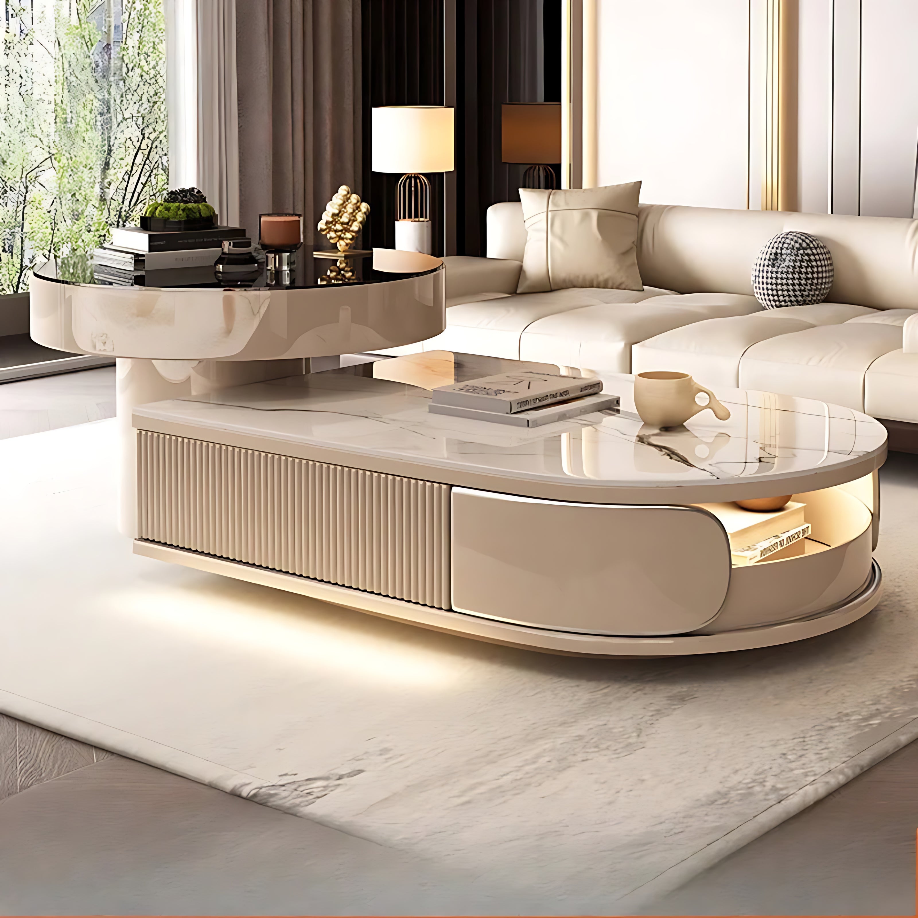 LED Coffee Table With Storage / Ruchi