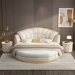 LED Leather Round Bed / Ruchi 