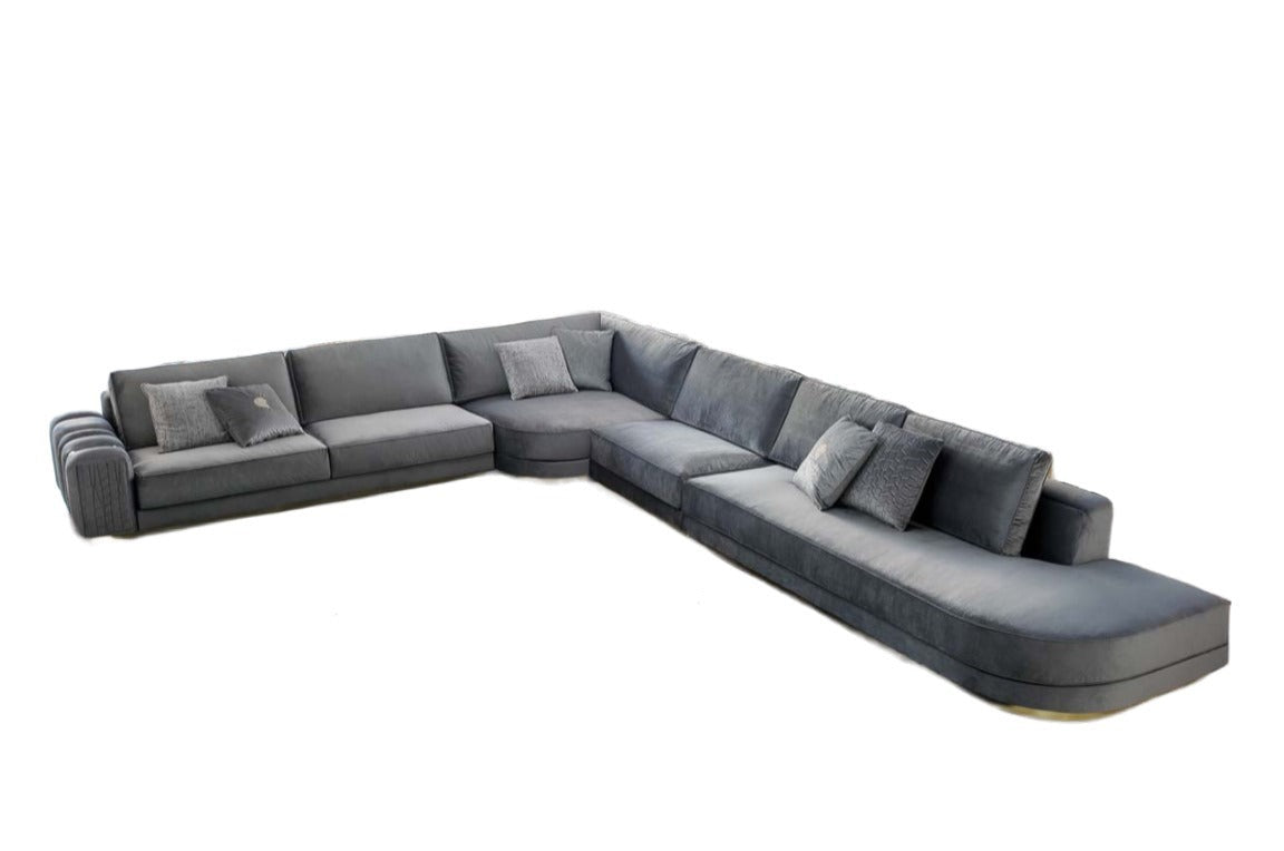 Elegant L Shape Sectional Fabric Sofa / Ruchi