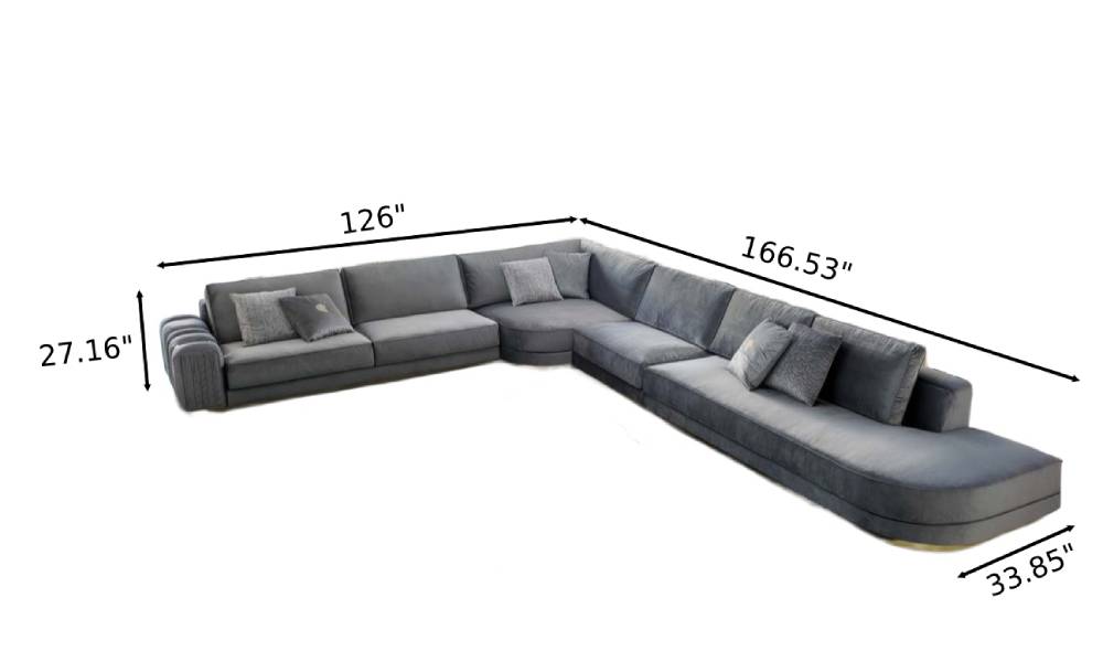 Elegant L Shape Sectional Fabric Sofa / Ruchi