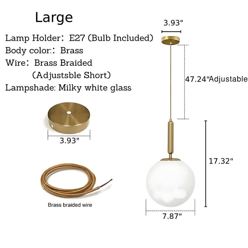 Round Glass Hanging Pendant Light / Ruchi