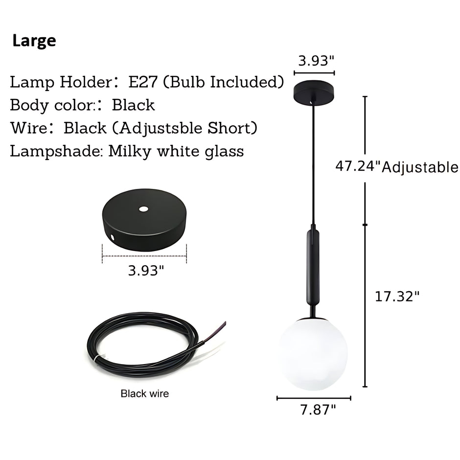 Round Glass Hanging Pendant Light / Ruchi