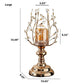 Exquisite Crystal-Accented Metal and Glass Candle Holder
