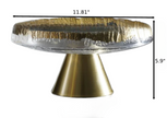 Golden Glass Top Fruit Bowl Stand / Ruchi