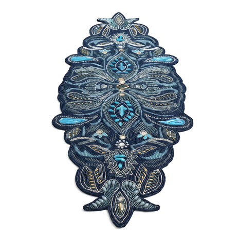 Layered Gemstone & Beadwork Contour Table Runner / Ruchi