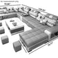 Dazzling Texture Spacious Fabric Sectional Sofa Set / Ruchi