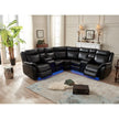 Leather Power Recliner LED Sectional Sofa / Ruchi