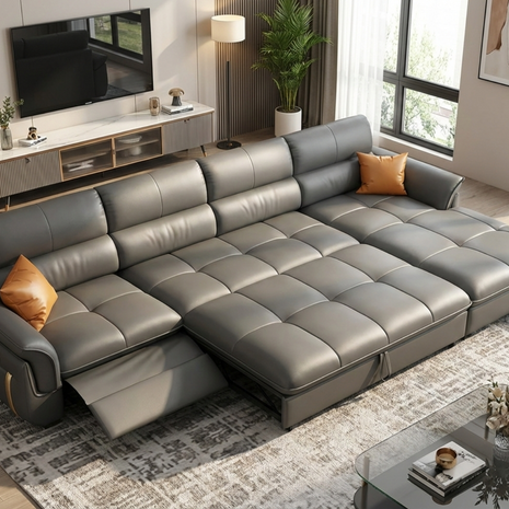 Leather Recliner Sectional Sofa / Ruchi