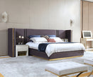 Luxurious U Shaped Headboard Velvet Upholstered Bed / Ruchi