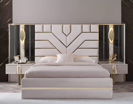 Modern Fabric Bedroom Set