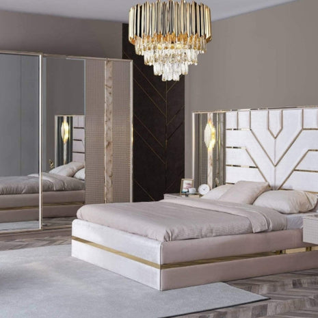 Modern Fabric Bedroom Set With Storage / Ruchi