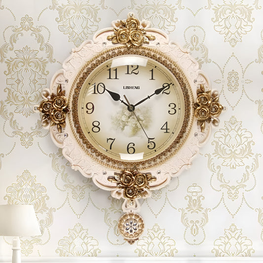 Luxury Floral Style Decoration Wall Clock / Ruchi