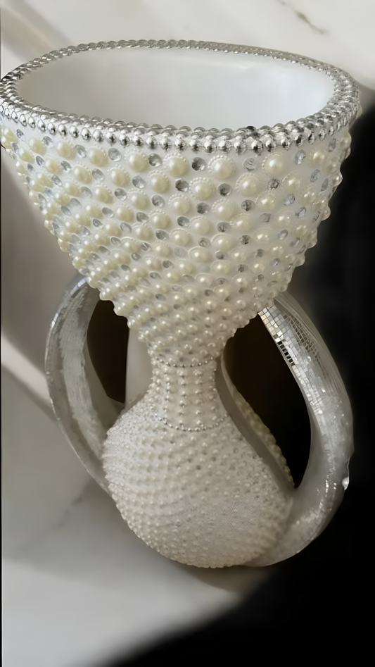 Luxury Style Pearl Crafted Floor Vase / Ruchi