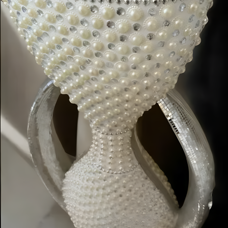 Luxury Style Pearl Crafted Floor Vase / Ruchi