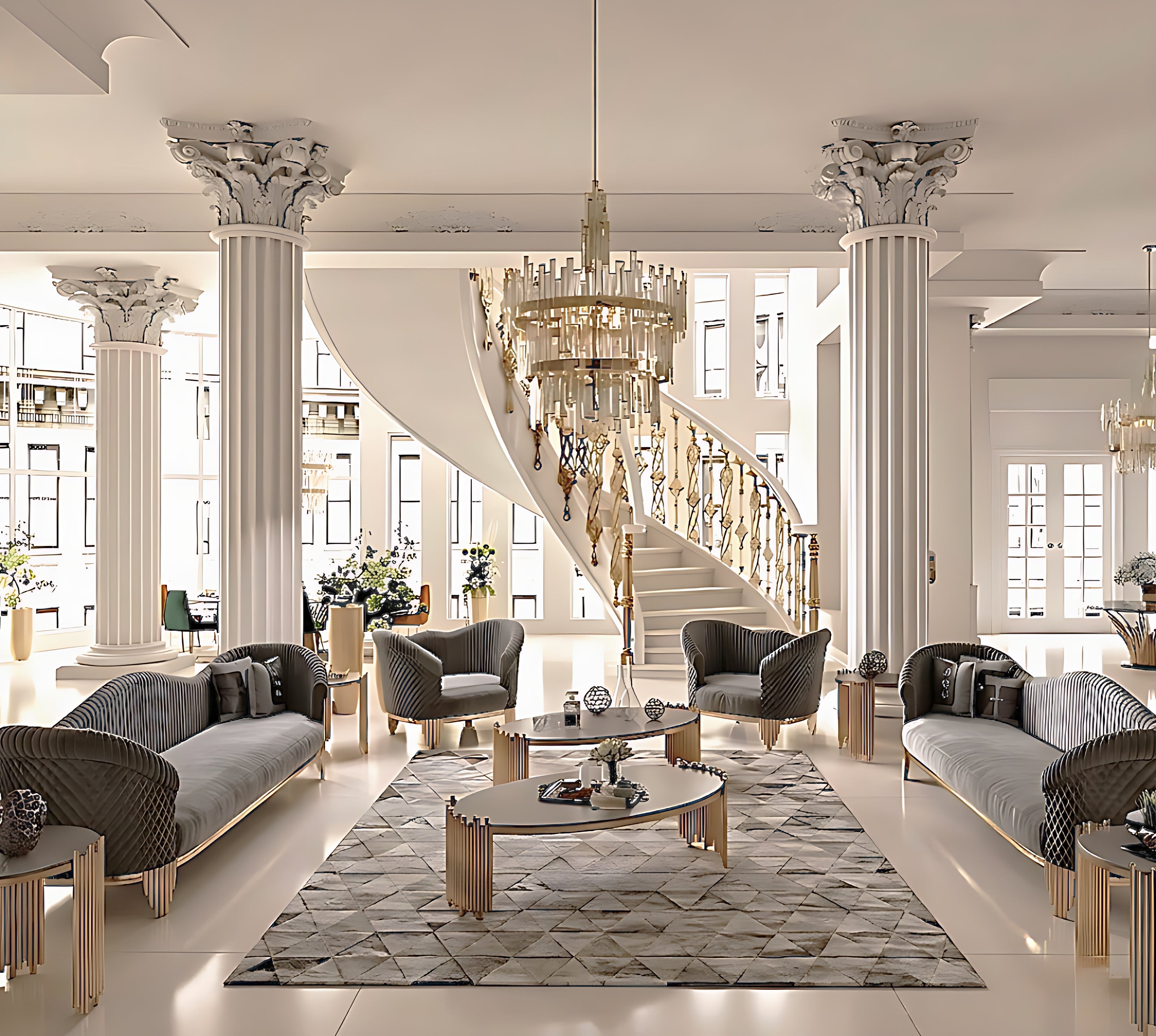 Luxury Velvet Living Room Sofa Set / Ruchi 