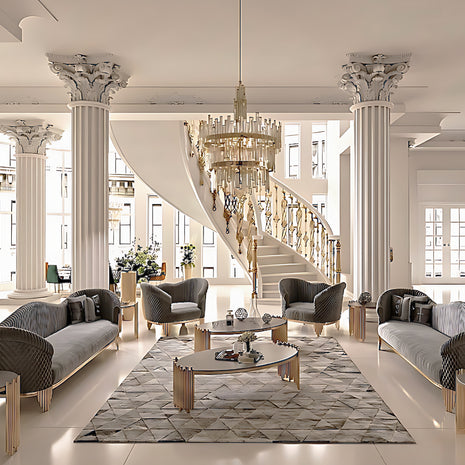 Luxury Velvet Living Room Sofa Set / Ruchi 