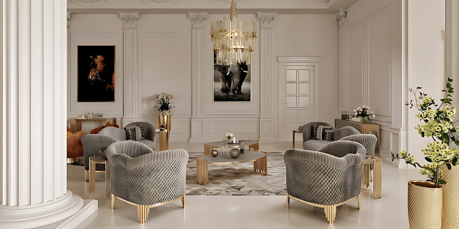 Luxury Velvet Living Room Sofa Set / Ruchi 