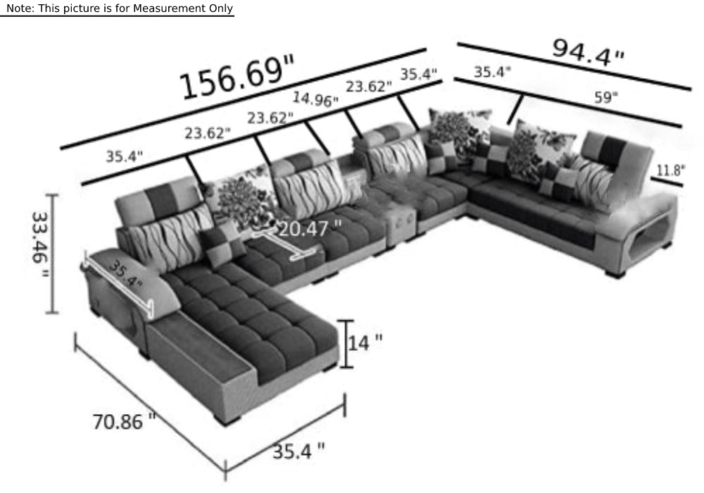 Modish U-Shape Fabric Sofa / Ruchi