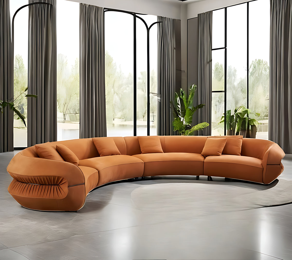 Modern Curved Velvet Sectional Sofa / Ruchi