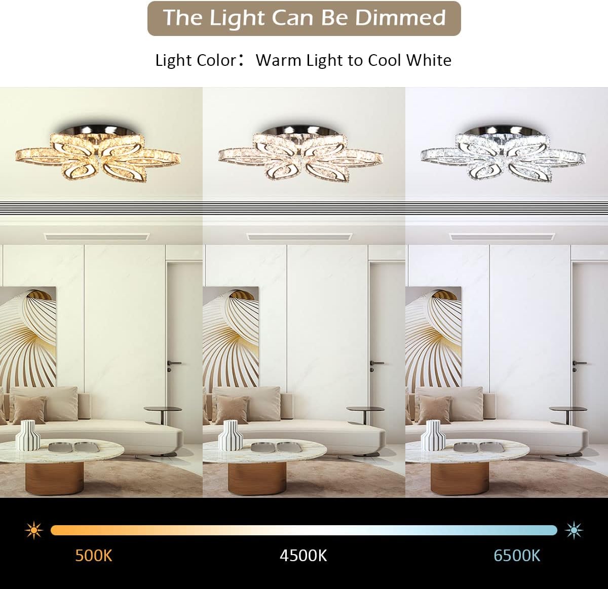 Remote Control LED Crystal Ceiling Lamp Chandelier / Ruchi