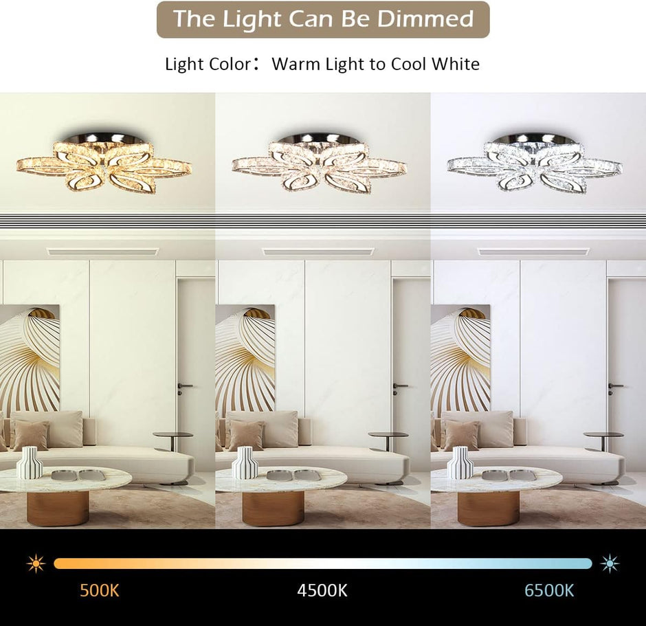Remote Control LED Crystal Ceiling Lamp Chandelier / Ruchi