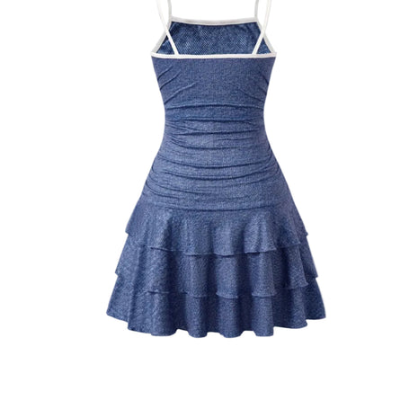 Trendy Denim Print Polyester Dress For Girls / Ruchi