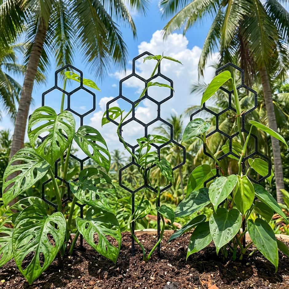 Honeycomb Pattern Plastic Plant Trellis Pack Of 2 / Ruchi