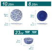 Blue Floral Pattern Porcelain Ceramic Dinnerware Set / Ruchi 