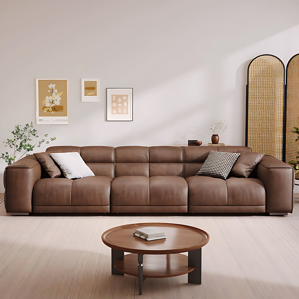 Remote Controlled Power Extendable Leather Sofa Bed / Ruchi