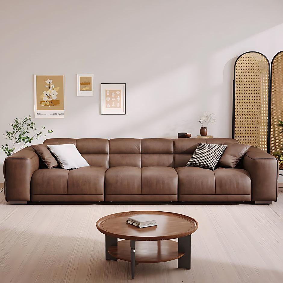 Remote Controlled Power Extendable Leather Sofa Bed / Ruchi