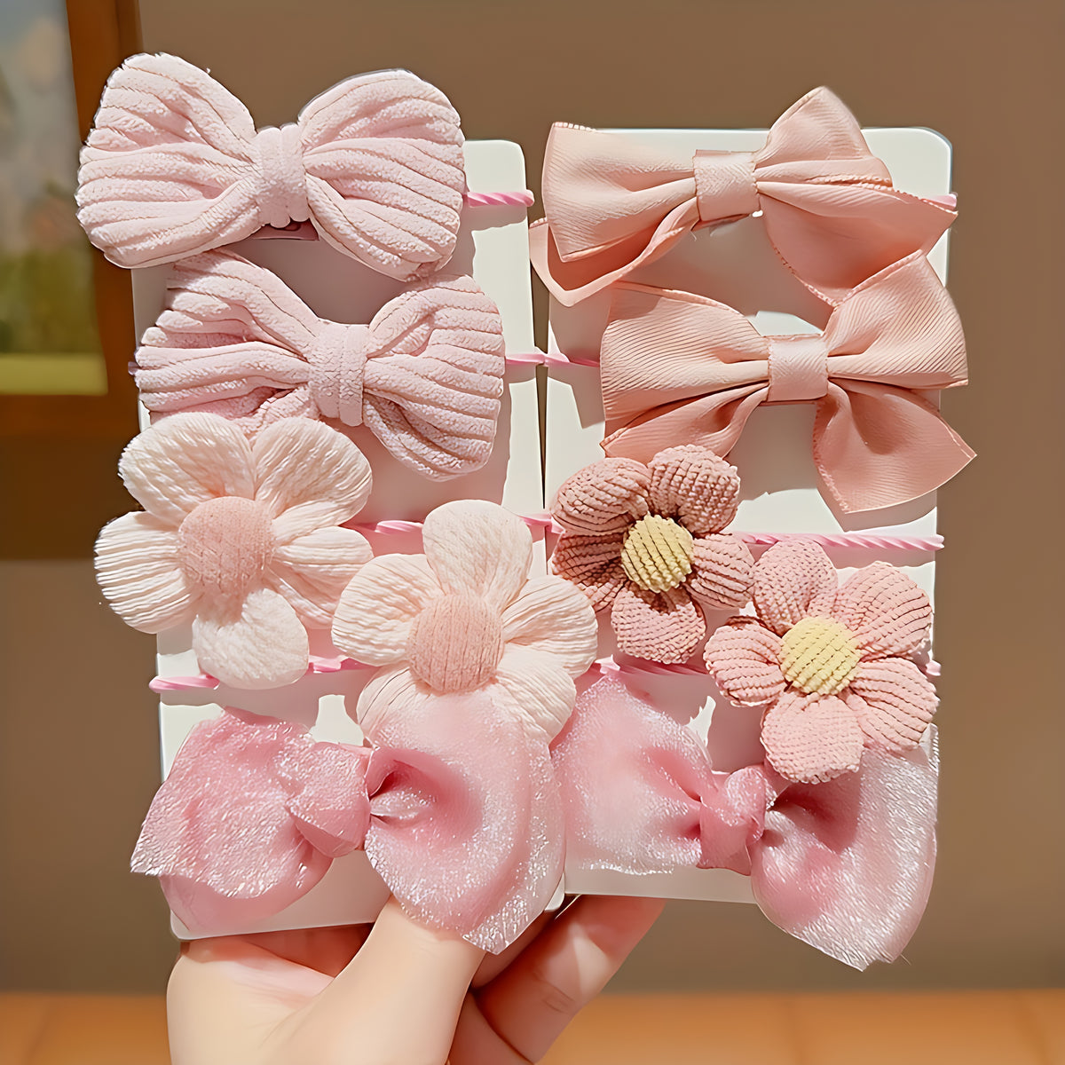 Adorable Floral And Bow Hair Ties 10-Pcs Set / Ruchi