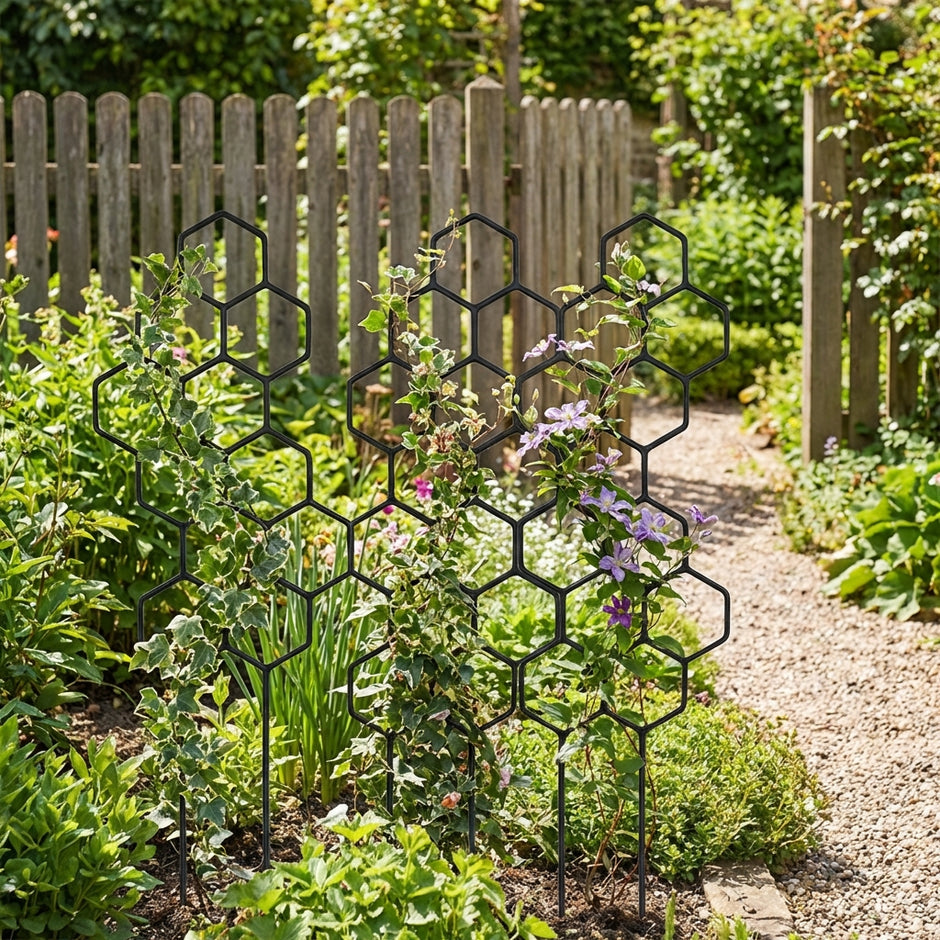 Honeycomb Pattern Plastic Plant Trellis Pack Of 2 / Ruchi