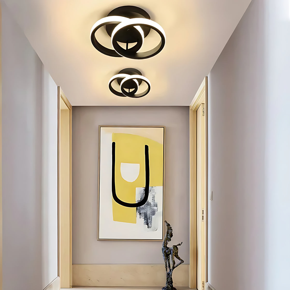 Modern Geometric LED Flush-Mount Ceiling Lights / Ruchi