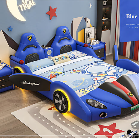 Car Theme Childrens LED Leather Bed / Ruchi