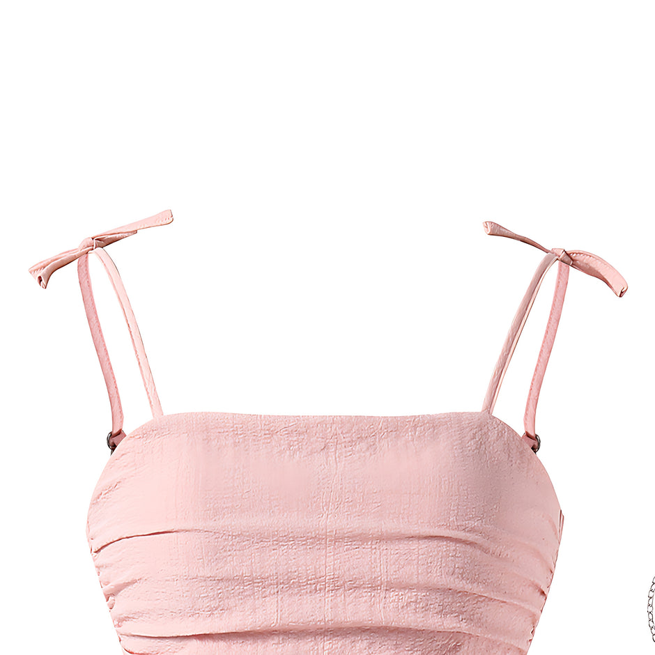 Girls Elegant Tiered Polyester Dress With Bow Straps / Ruchi