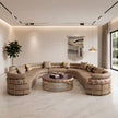 Multicolor U-Shaped Leather Sectional Round Sofa / Ruchi