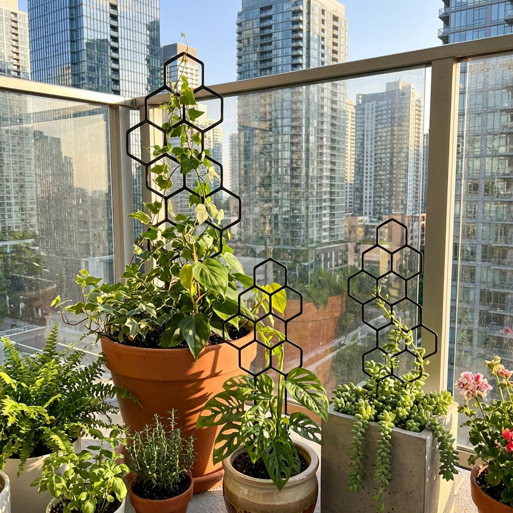 Honeycomb Pattern Plastic Plant Trellis Pack Of 2 / Ruchi