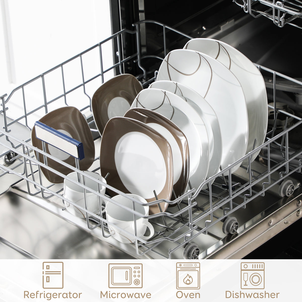 30 Piece Porcelain Ceramic Dinnerware Set For 6