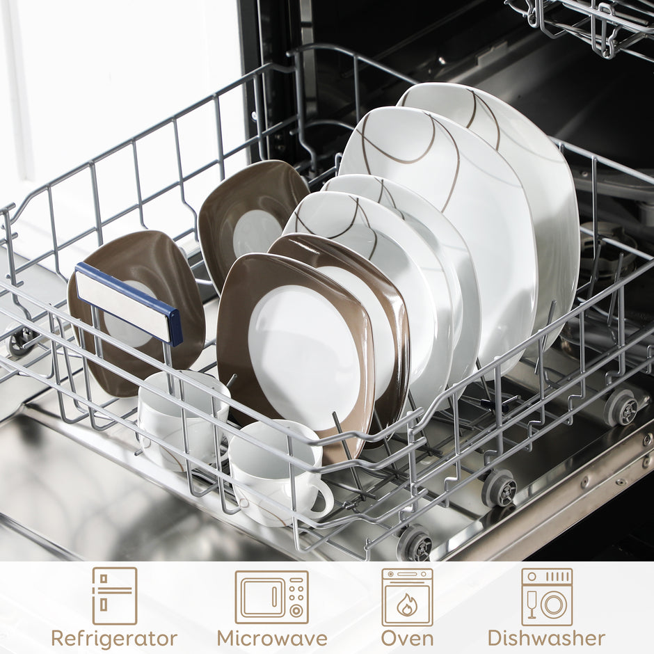 30 Piece Porcelain Ceramic Dinnerware Set For 6