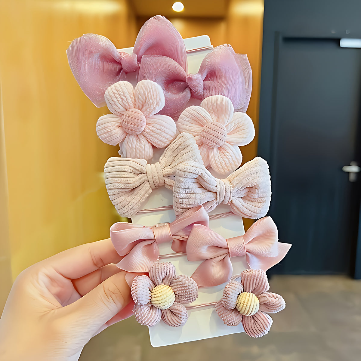 Adorable Floral And Bow Hair Ties 10-Pcs Set / Ruchi