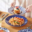 Blue Floral Pattern Porcelain Ceramic Dinnerware Set / Ruchi 