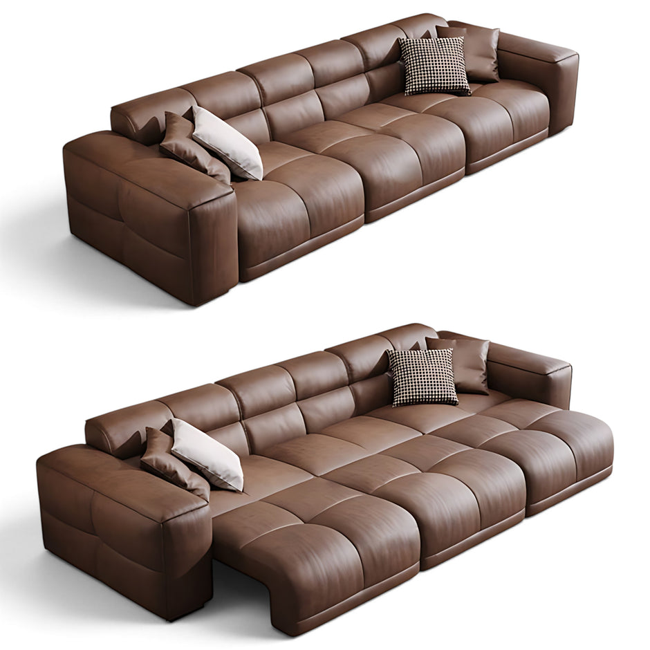 Remote Controlled Power Extendable Leather Sofa Bed / Ruchi